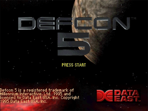 Defcon 5 title screen for Sega Saturn